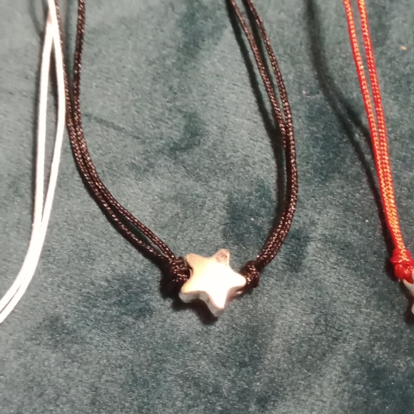 Set of 3 Back To School Bracelets Black, Red and Pale Blue / White - Picture 3 of 5